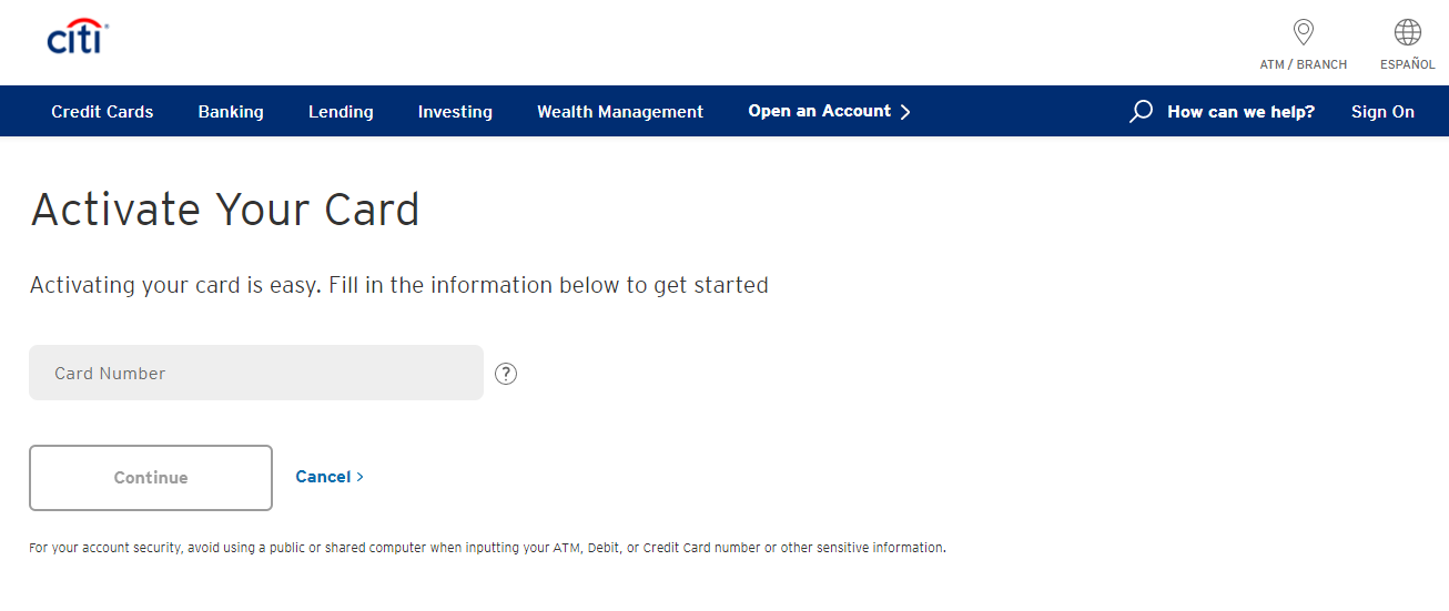 Citibank Card Activate