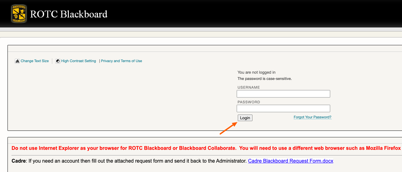 rotc blackboard login