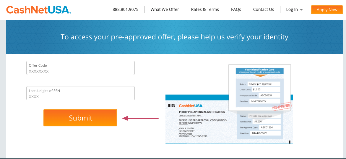 CashNetUSA Promo Code Loan apply