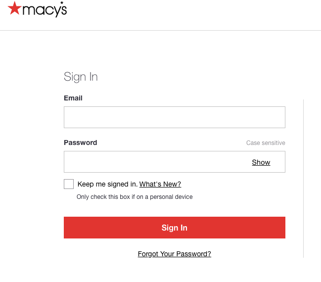 Macy’s Credit Card Login