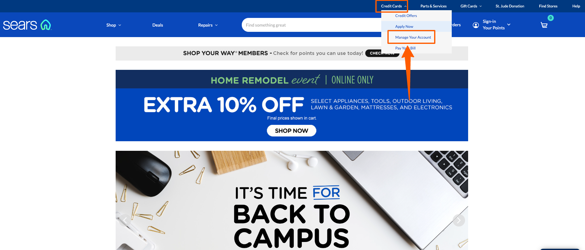 Register for Sears Credit Card