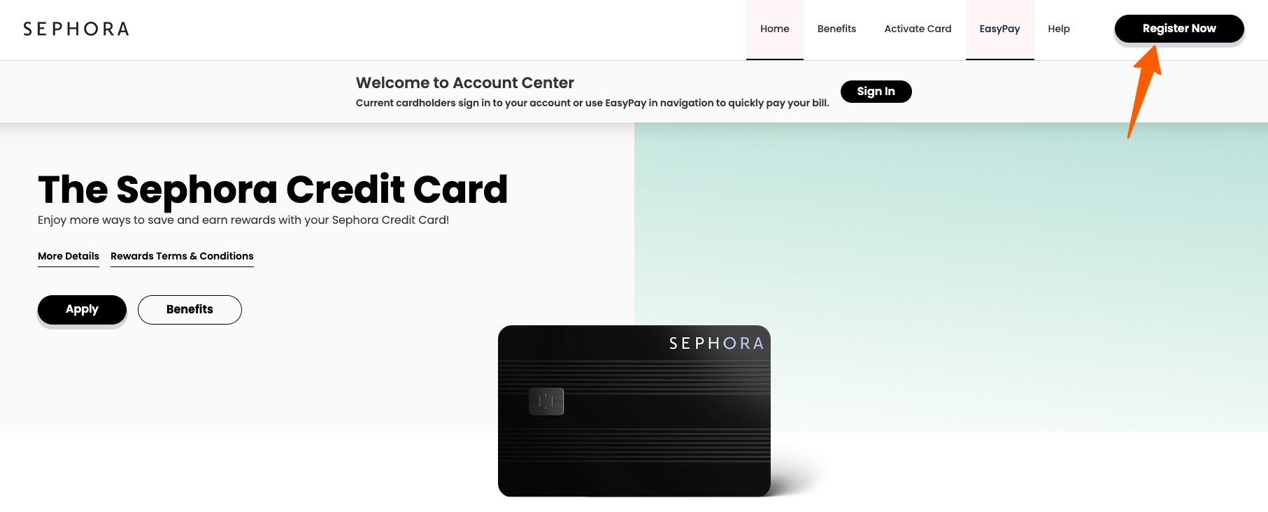Register for Sephora Credit Card